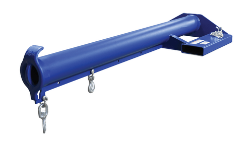 Centerline Dynamics Forklift Attachments Vestil Steel Economy Non Telescoping Lift Boom 24 In. Fork Pocket Center 4,000 Lb. Capacity Blue and Yellow LM-EBNT-4-24