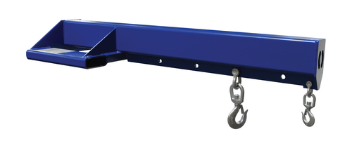 Centerline Dynamics Forklift Attachments Vestil Steel Economy Non Telescoping Lift Boom 24 In. Fork Pocket Center 8,000 Lb. Capacity Blue and Yellow LM-EBNT-8-24