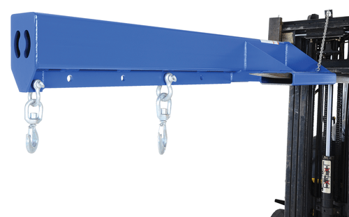 Centerline Dynamics Forklift Attachments Vestil Steel Economy Non Telescoping Lift Boom 24 In. Fork Pocket Center 8,000 Lb. Capacity Blue and Yellow LM-EBNT-8-24