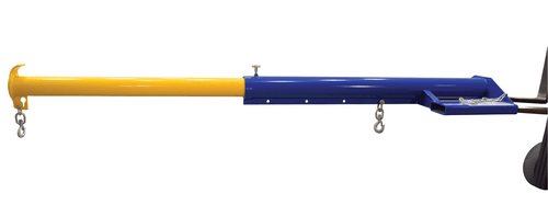 Centerline Dynamics Forklift Attachments Vestil Steel Economy Telescoping Lift Boom 24 In. Fork Pocket Center 6,000 Lb. Capacity Blue and Yellow LM-EBT-6-24