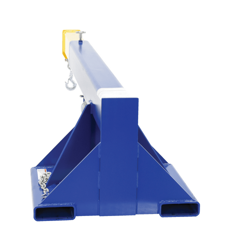 Centerline Dynamics Forklift Attachments Vestil Steel Economy Telescoping Lift Boom 24 In Fork Pocket Center 8,000 Lb. Capacity Blue and Yellow LM-EBT-8-24