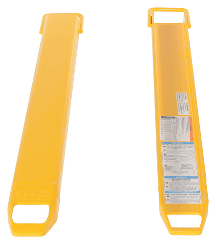 Centerline Dynamics Forklift Attachments Vestil Steel Fork Extensions 4 In. x 54 In. 4000 Lb. Capacity Yellow FE-4-54