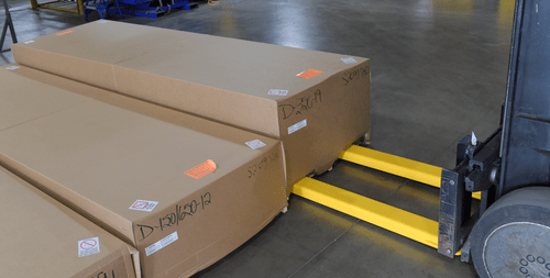 Centerline Dynamics Forklift Attachments Vestil Steel Fork Extensions 4 In. x 84 In. 4000 Lb. Capacity Yellow FE-4-84