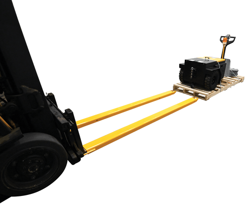 Centerline Dynamics Forklift Attachments Vestil Steel Fork Extensions 4 In. x 90 In. 4000 Lb. Capacity Yellow FE-4-90
