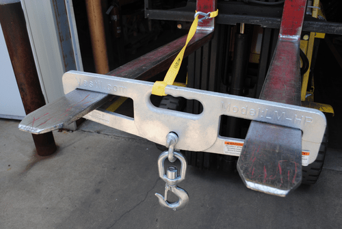 Centerline Dynamics Forklift Attachments Vestil Steel Fork Truck Hook Plate Swivel 4,000 Lb. Capacity Silver LM-HP4-S