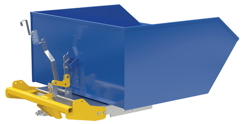 Centerline Dynamics Forklift Attachments Vestil Steel Heavy Duty Bump & Dump Hopper 1 Cubic Yard 6,000 Lb. Capacity Blue H-100-HD-BD