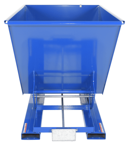Centerline Dynamics Forklift Attachments Vestil Steel Heavy Duty Self Dumping Hopper 1-1/2 Cubic Yard 6000 Lb. Capacity Blue D-150-HD