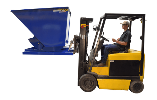 Centerline Dynamics Forklift Attachments Vestil Steel Heavy Duty Self Dumping Hopper 1-1/2 Cubic Yard 6000 Lb. Capacity Blue D-150-HD
