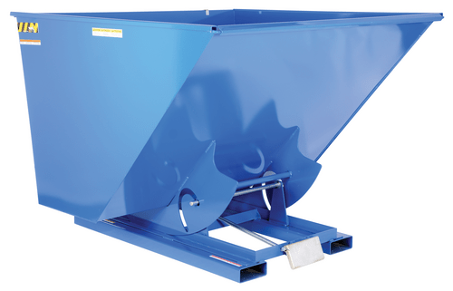 Centerline Dynamics Forklift Attachments Vestil Steel Heavy Duty Self Dumping Hopper 2-1/2 Cubic Yard 6000 Lb. Capacity Blue D-250-HD