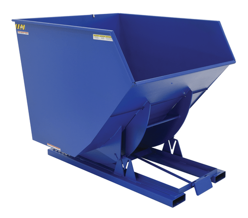 Centerline Dynamics Forklift Attachments Vestil Steel Heavy Duty Self Dumping Hopper 3-1/2 Cubic Yard 6000 Lb. Capacity Blue D-350-HD