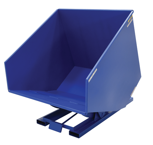 Centerline Dynamics Forklift Attachments Vestil Steel Heavy Duty Self Dumping Hopper 3-1/2 Cubic Yard 6000 Lb. Capacity Blue D-350-HD