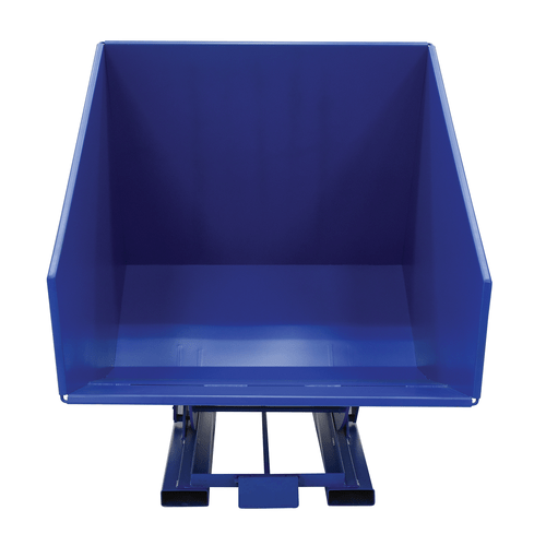 Centerline Dynamics Forklift Attachments Vestil Steel Heavy Duty Self Dumping Hopper 3-1/2 Cubic Yard 6000 Lb. Capacity Blue D-350-HD
