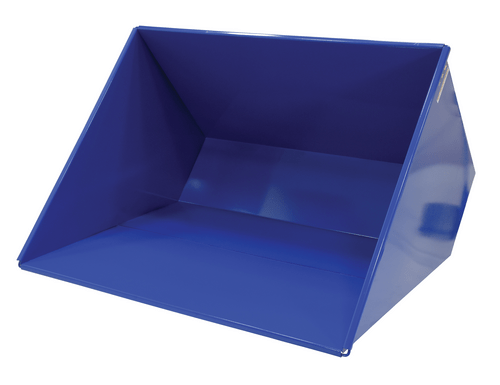 Centerline Dynamics Forklift Attachments Vestil Steel Heavy Duty Self Dumping Hopper 3 Cubic Yard 6000 Lb. Capacity Blue D-300-HD