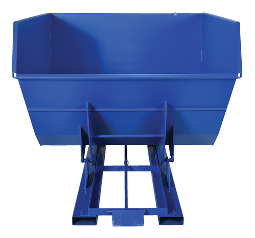 Centerline Dynamics Forklift Attachments Vestil Steel Heavy Duty Self Dumping Hopper 4 Cubic Yard 6000 Lb. Capacity Blue D-400-HD