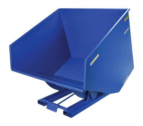 Centerline Dynamics Forklift Attachments Vestil Steel Heavy Duty Self Dumping Hopper 4 Cubic Yard 6000 Lb. Capacity Blue D-400-HD