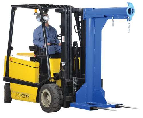 Centerline Dynamics Forklift Attachments Vestil Steel High Rise Non Telescoping Boom 24 In. Fork Pocket Center 4,000 Lb. Capacity Blue LM-HRNT-4-24