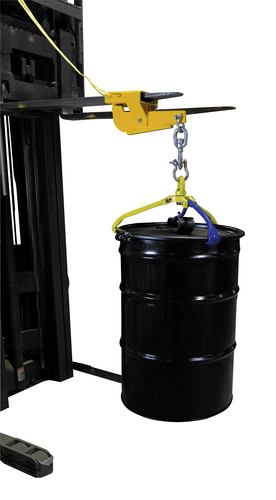 Centerline Dynamics Forklift Attachments Vestil Steel Hoist Single Auto Tension Swivel Hook 16 In x 6 In x 14-5/16 In 4,000 Lb. Capacity Yellow S-FORK-4-AT