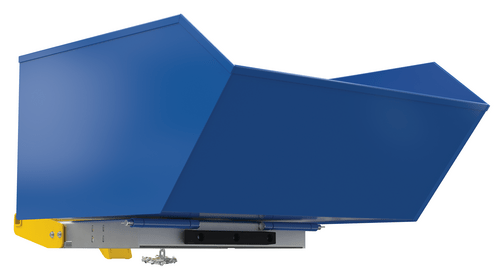Centerline Dynamics Forklift Attachments Vestil Steel Light Duty Bump & Dump Hopper 1 Cubic Yard 2,000 Lb. Capacity Blue H-100-LD-BD