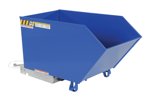 Centerline Dynamics Forklift Attachments Vestil Steel Light Duty Low Profile Self Dumping Hopper 1/2 Cubic Yard 2000 Lb. Capacity Blue H-50-LD