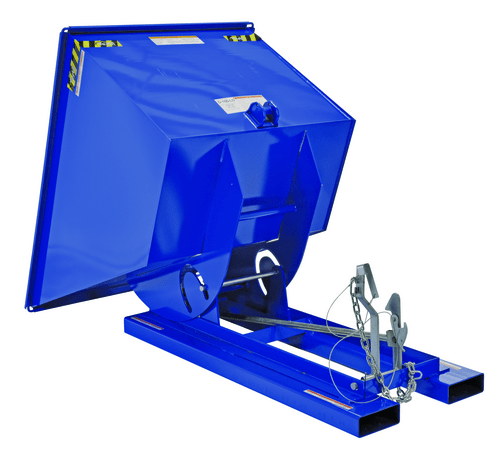 Centerline Dynamics Forklift Attachments Vestil Steel Light Duty Self Dumping Hopper 1 Cubic Yard 2000 Lb. Capacity Blue D-100-LD