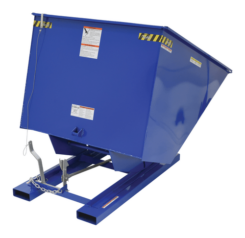 Centerline Dynamics Forklift Attachments Vestil Steel Light Duty Self Dumping Hopper 2 Cubic Yard 2000 Lb. Capacity Blue D-200-LD