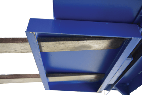 Centerline Dynamics Forklift Attachments Vestil Steel Light Duty Self Dumping Hopper with Fold Down Front 1 Cubic Yard 2000 Lb. Capacity Blue HDROP-100-LD