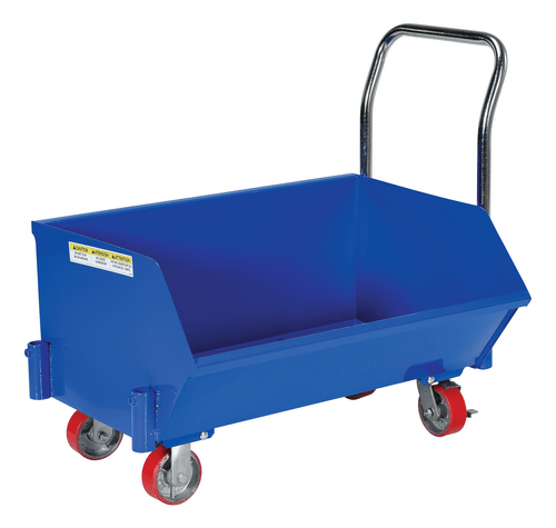 Centerline Dynamics Forklift Attachments Vestil Steel Low Profile Hopper 1/4 Cubic Yard 1,000 Lb. Capacity Blue SLPT-24