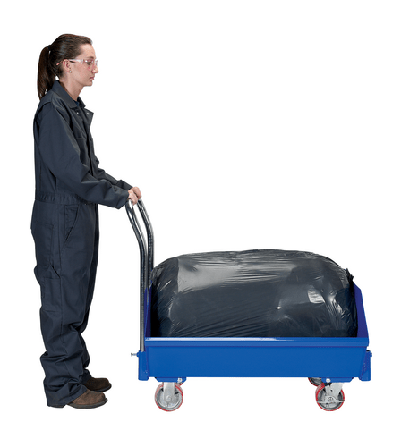 Centerline Dynamics Forklift Attachments Vestil Steel Low Profile Hopper 1/4 Cubic Yard 1,000 Lb. Capacity Blue SLPT-24