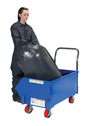 Centerline Dynamics Forklift Attachments Vestil Steel Low Profile Hopper 1/4 Cubic Yard 1,000 Lb. Capacity Blue SLPT-24