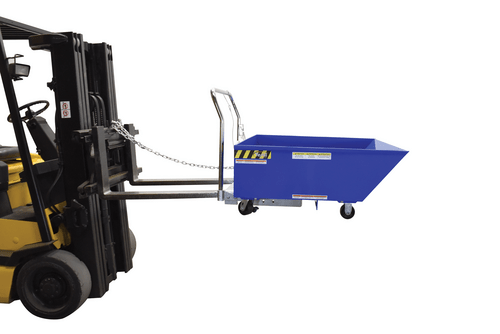 Centerline Dynamics Forklift Attachments Vestil Steel Low Profile Parts Hopper 1/2 Cubic Yd. 2000 Lb. Capacity Blue HOP-LP
