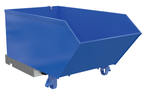 Centerline Dynamics Forklift Attachments Vestil Steel Medium Duty Low Profile Self Dumping Hopper 1/3 Cubic Yard 4000 Lb. Capacity Blue H-33-MD