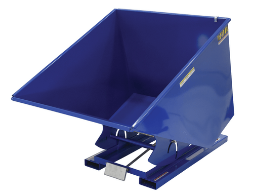 Centerline Dynamics Forklift Attachments Vestil Steel Medium Duty Self Dumping Hopper 2 Cubic Yard 4000 Lb. Capacity Blue D-200-MD