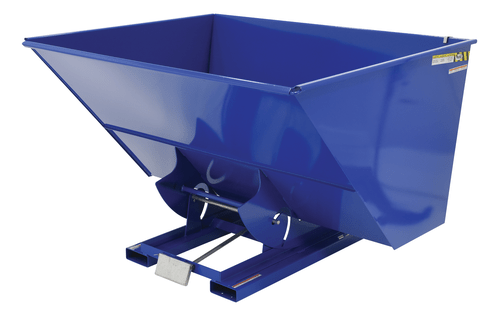 Centerline Dynamics Forklift Attachments Vestil Steel Medium Duty Self Dumping Hopper 3 Cubic Yard 4000 Lb. Capacity Blue D-300-MD