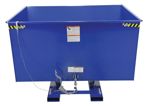 Centerline Dynamics Forklift Attachments Vestil Steel Medium Duty Self Dumping Hopper 3 Cubic Yard 4000 Lb. Capacity Blue D-300-MD
