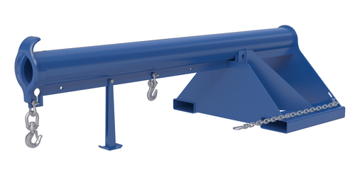 Centerline Dynamics Forklift Attachments Vestil Steel Non Telescoping Lift Boom 24 In. Fork Pocket Center 6,000 Lb. Capacity Blue and Yellow LM-1NT-6-24