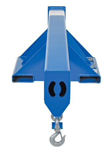Centerline Dynamics Forklift Attachments Vestil Steel Non Telescoping Lift Boom 24 In. Fork Pocket Center 8,000 Lb. Capacity Blue and Yellow LM-1NT-8-24