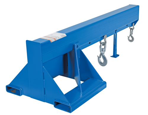 Centerline Dynamics Forklift Attachments Vestil Steel Non Telescoping Lift Boom 24 In. Fork Pocket Center 8,000 Lb. Capacity Blue and Yellow LM-1NT-8-24