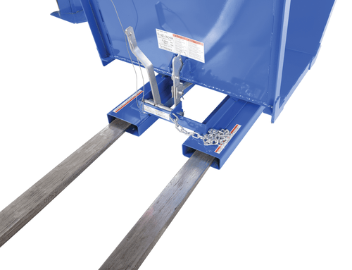 Centerline Dynamics Forklift Attachments Vestil Steel Open Sided Hopper 61-1/16 In. x 38-13/16 In. x 42-11/16 In. 2000 Capacity Blue D-NS-100-LD