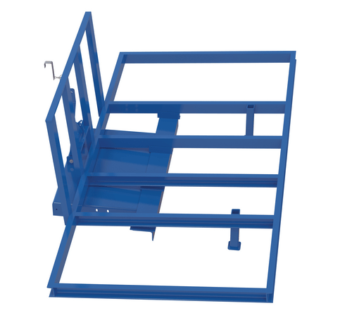 Centerline Dynamics Forklift Attachments Vestil Steel Open Sided Hopper Open Deck 2,000 Lb. Capacity Blue H-FBOD-4896-2