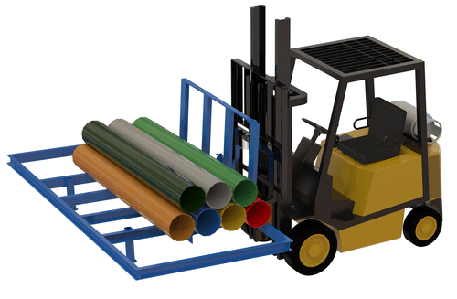 Centerline Dynamics Forklift Attachments Vestil Steel Open Sided Hopper Open Deck 2,000 Lb. Capacity Blue H-FBOD-4896-2