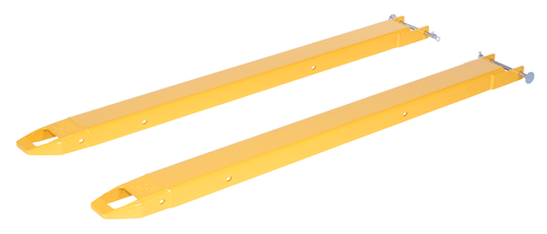 Centerline Dynamics Forklift Attachments Vestil Steel Pin Style Fork Extensions 4 In. x 63 In. 4000 Lb. Capacity Yellow FE-4-63-P