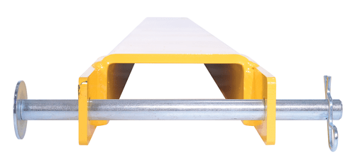 Centerline Dynamics Forklift Attachments Vestil Steel Pin Style Fork Extensions 4 In. x 63 In. 4000 Lb. Capacity Yellow FE-4-63-P