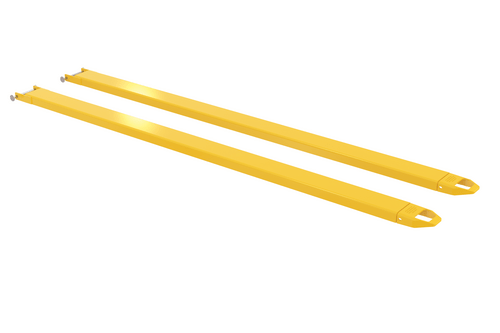 Centerline Dynamics Forklift Attachments Vestil Steel Pin Style Fork Extensions 5 In. x 120 In. 4000 Lb. Capacity Yellow FE-5-120-P