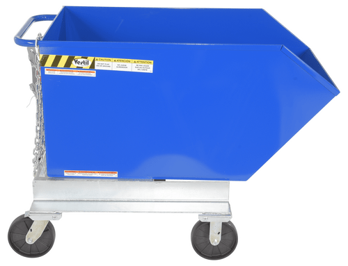 Centerline Dynamics Forklift Attachments Vestil Steel Portable Tilting Hopper 1/2 Cubic Yard 2,000 Lb. Capacity Blue P-HOP-0.5