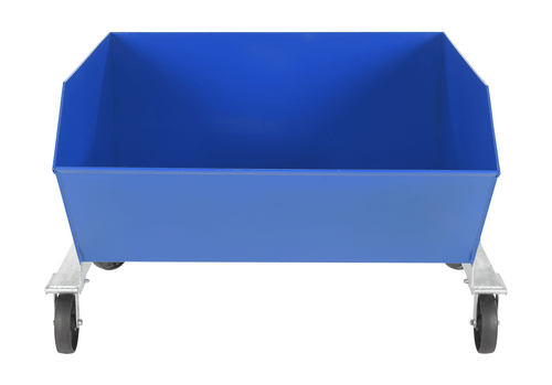 Centerline Dynamics Forklift Attachments Vestil Steel Portable Tilting Hopper 1 Cubic Yard 2,000 Lb. Capacity Blue P-HOP-1