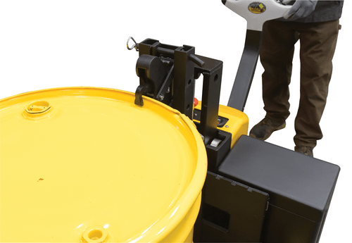 Centerline Dynamics Forklift Attachments Vestil Steel Rough Terrain Electric Pallet Truck DC Powered AC Drive Motor 48 In. Inside Width 3000 Lb. Capacity Black / Yellow RT-EPT-3-48