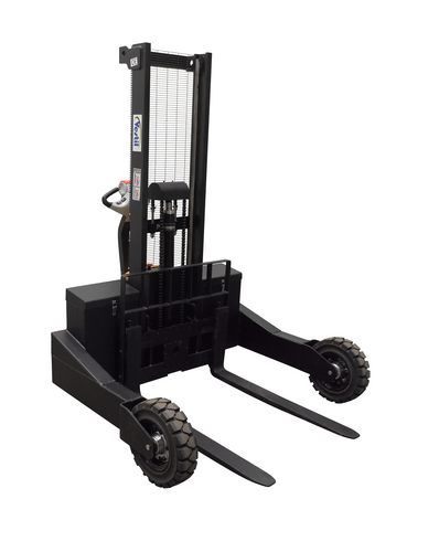 Centerline Dynamics Forklift Attachments Vestil Steel Rough Terrain Powered Stacker 62 In. Raised Height 3,000 Lb. Capacity Black RT-S-62-AF
