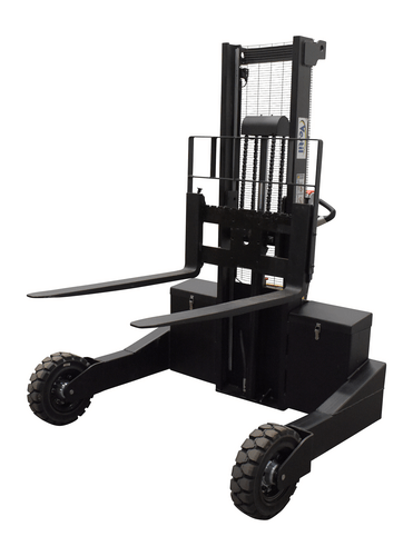 Centerline Dynamics Forklift Attachments Vestil Steel Rough Terrain Powered Stacker 62 In. Raised Height 3,000 Lb. Capacity Black RT-S-62-AF