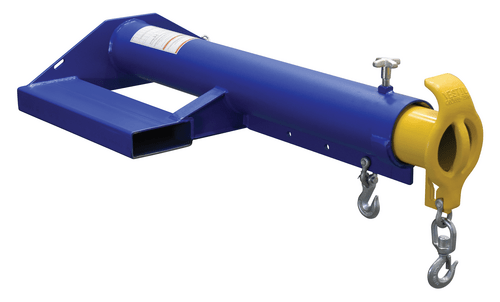 Centerline Dynamics Forklift Attachments Vestil Steel Shorty Telescoping Lift Boom 24 In. Fork Pocket Center 4,000 Lb. Capacity Blue LMS-EBT-46-4