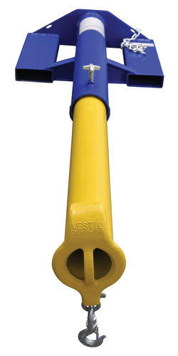 Centerline Dynamics Forklift Attachments Vestil Steel Shorty Telescoping Lift Boom 24 In. Fork Pocket Center 4,000 Lb. Capacity Blue LMS-EBT-46-4